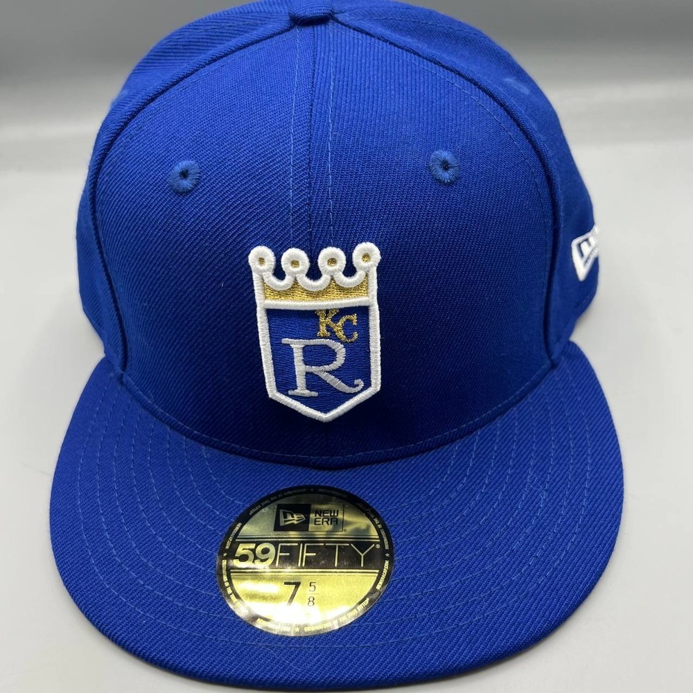 Kansas City Royals Hat Men 7 5/8 Blue Gray 59Fifty New Era Fitted Cap